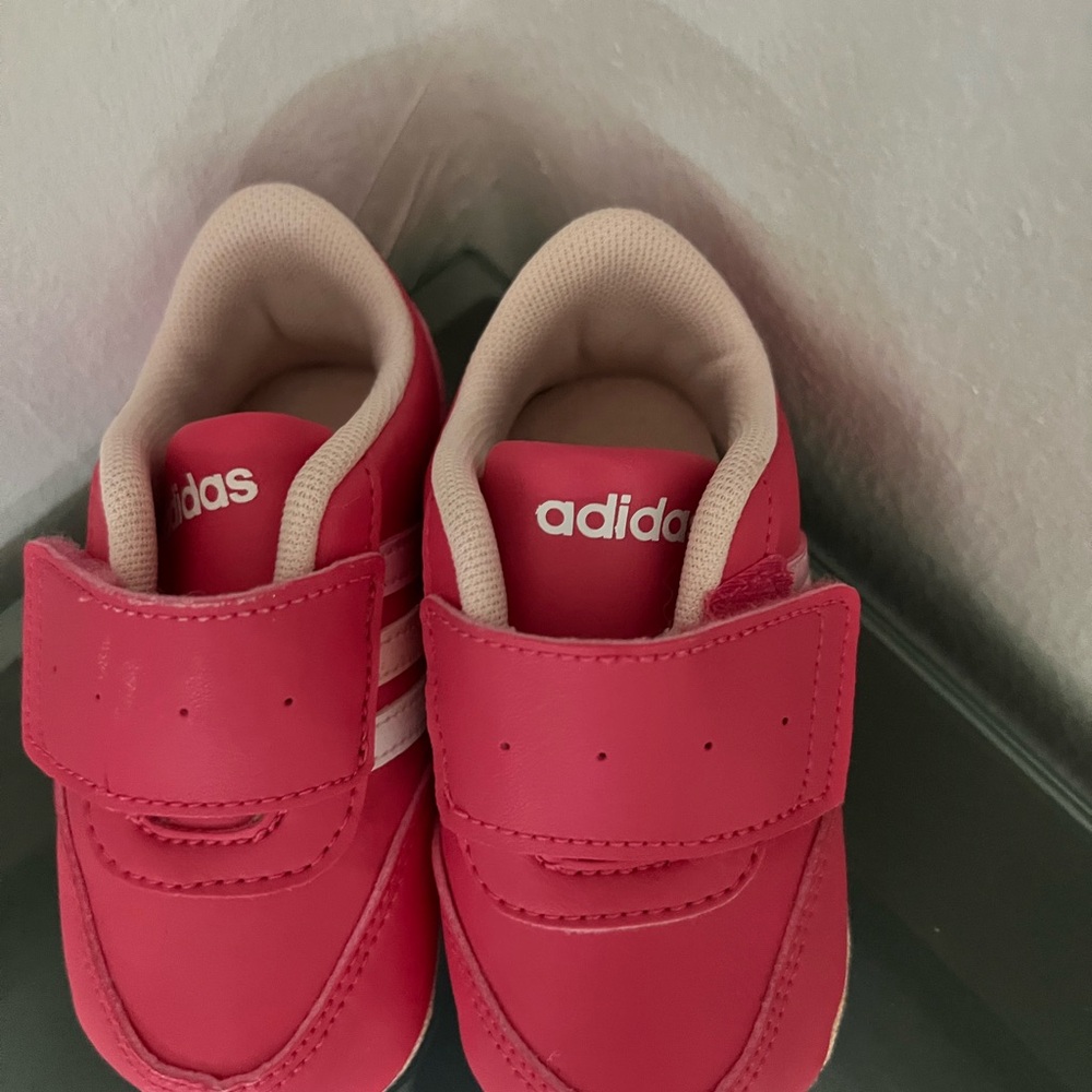 Adidas Baby Red Velcro Sneakers Casual Athletic Design